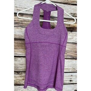 Lululemon Women’s Purple T Back Tank Top Size 6 Shelf Bra